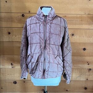 Free People Dolman Quilted Knit Jacket in the color Cherry Cola